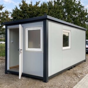 Office container 6.00 x 2.40m with WC, shower and kitchenette