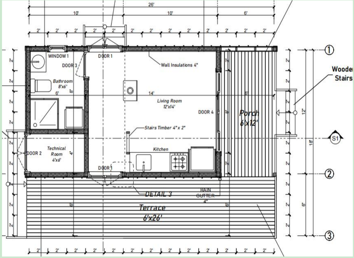 164-trm modern eco-friendly wooden kit home with bedroom - image 9