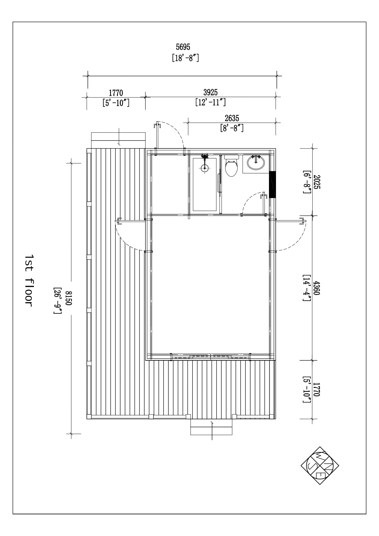 164-trm modern eco-friendly wooden kit home with bedroom - image 14