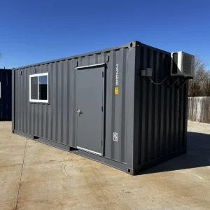 20 ft 20’ slate gray shiplap 120v shipping container