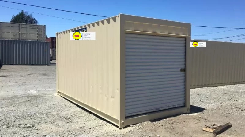 shipping 16 ft storage container with roll-up door
