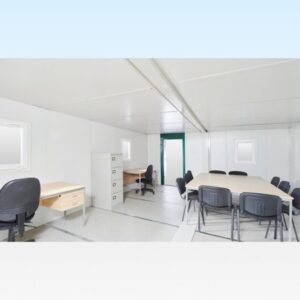 6.5m x 4.6m side linked flat pack container office
