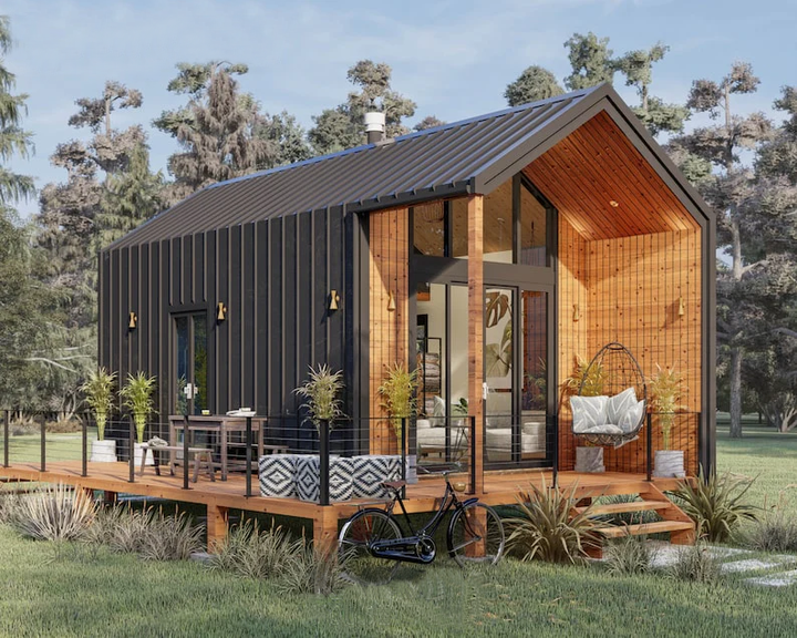 164-trm modern eco-friendly wooden kit home with bedroom