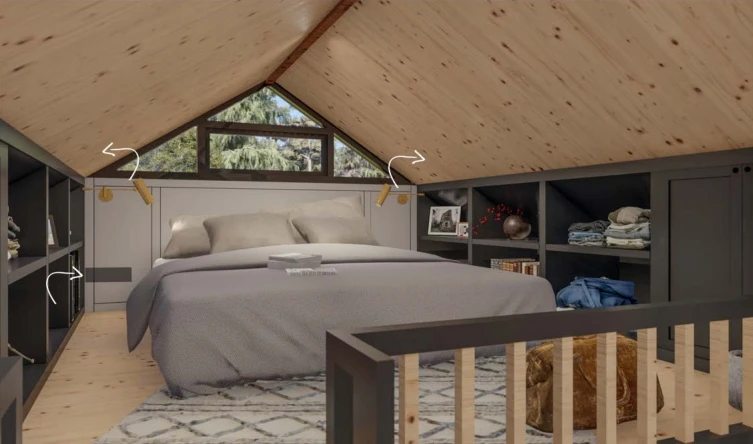 164-trm modern eco-friendly wooden kit home with bedroom - image 7