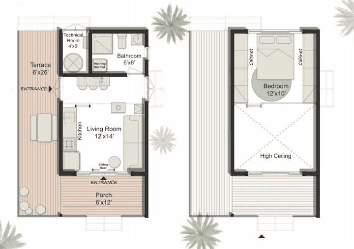 164-trm modern eco-friendly wooden kit home with bedroom - image 4