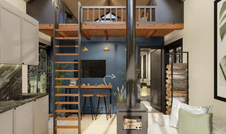 164-trm modern eco-friendly wooden kit home with bedroom - image 3