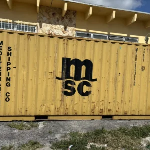 20 ft conex shipping / storage container – yellow/gold